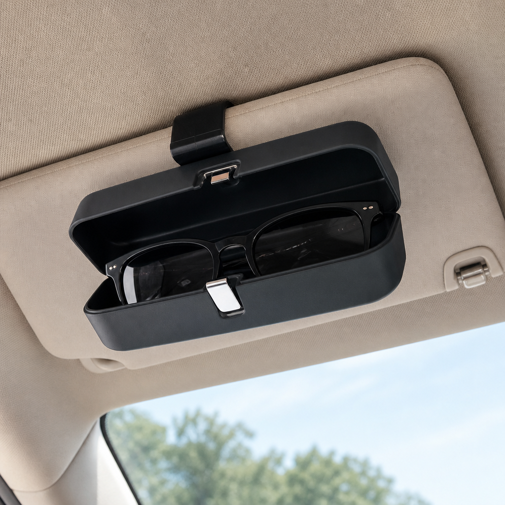 Sun Visor Sunglasses Case | Hard Case with Card Slot