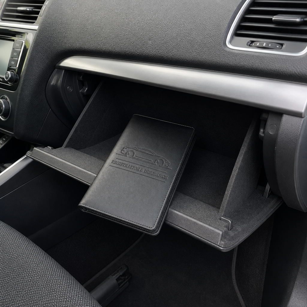 Registration and Insurance Holder | Slim PU Leather Glovebox Wallet