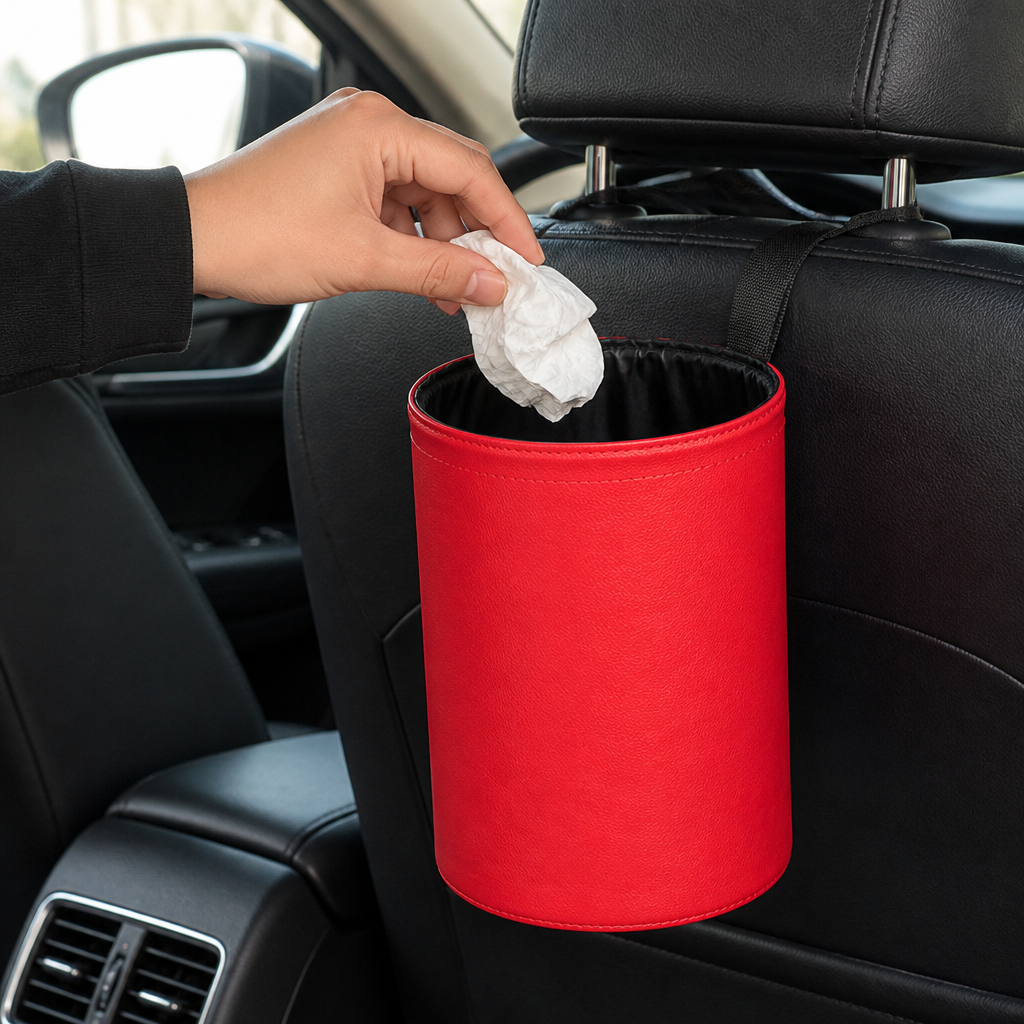 Hanging Car Trash Can | Leak-Proof Folding Bin