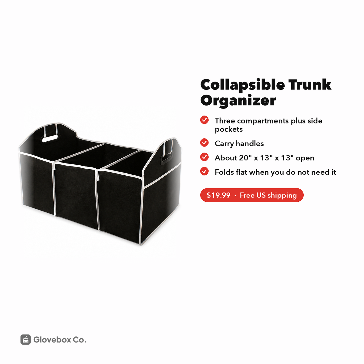 Collapsible Trunk Organizer | Fold-Flat Cargo Box