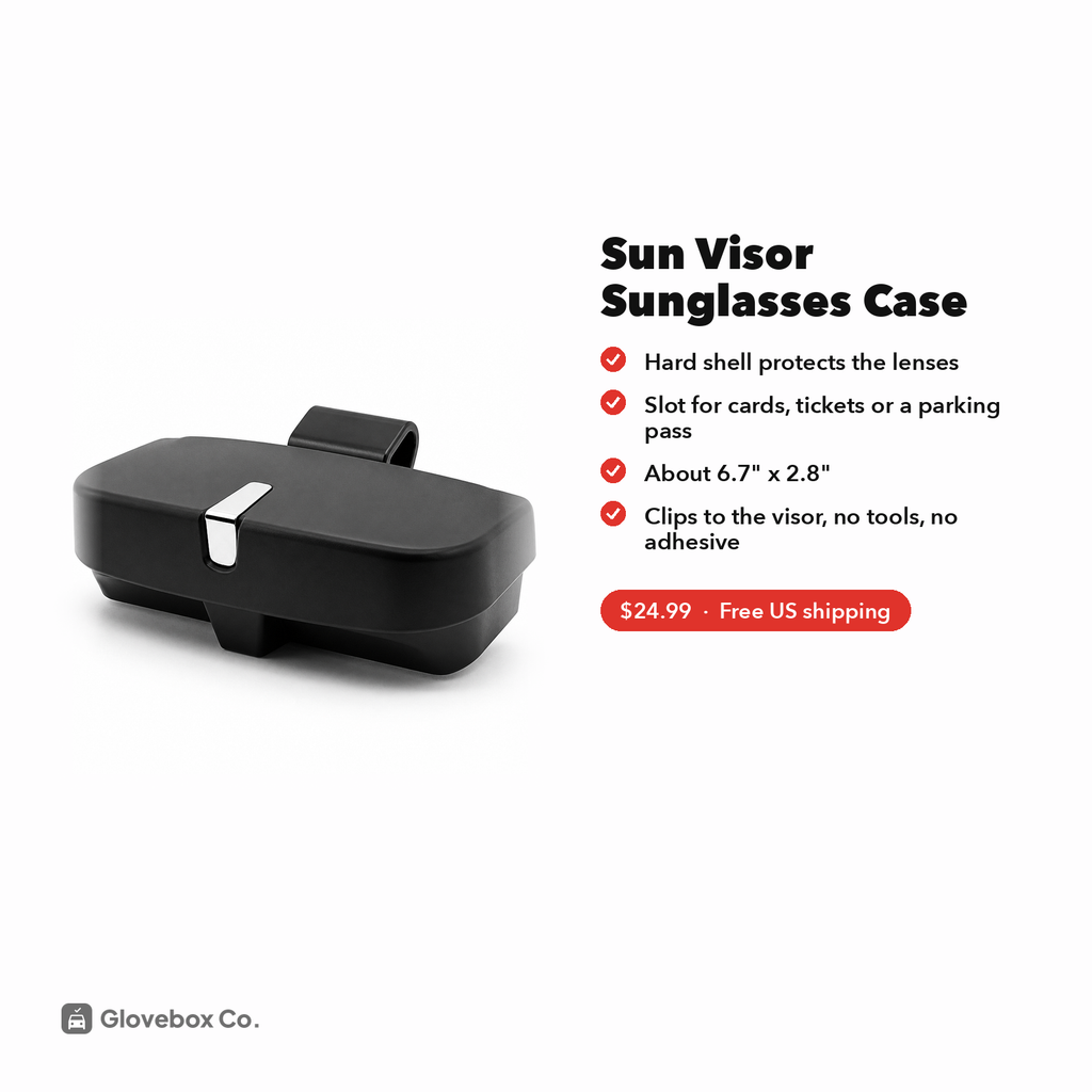 Sun Visor Sunglasses Case | Hard Case with Card Slot