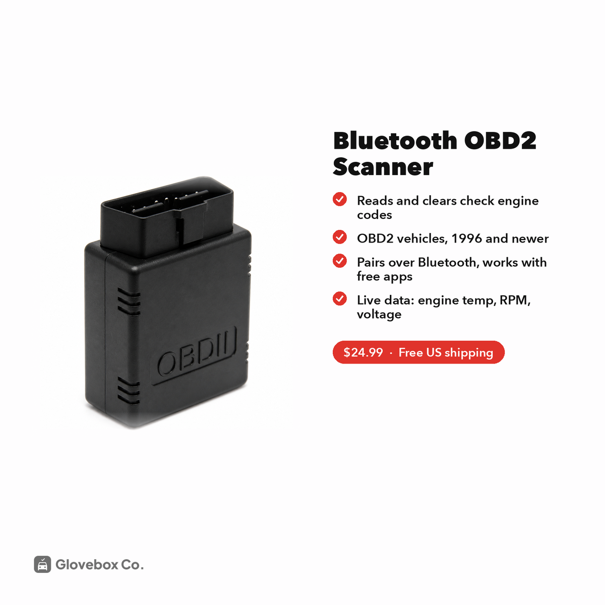 Bluetooth OBD2 Scanner | Check Engine Code Reader