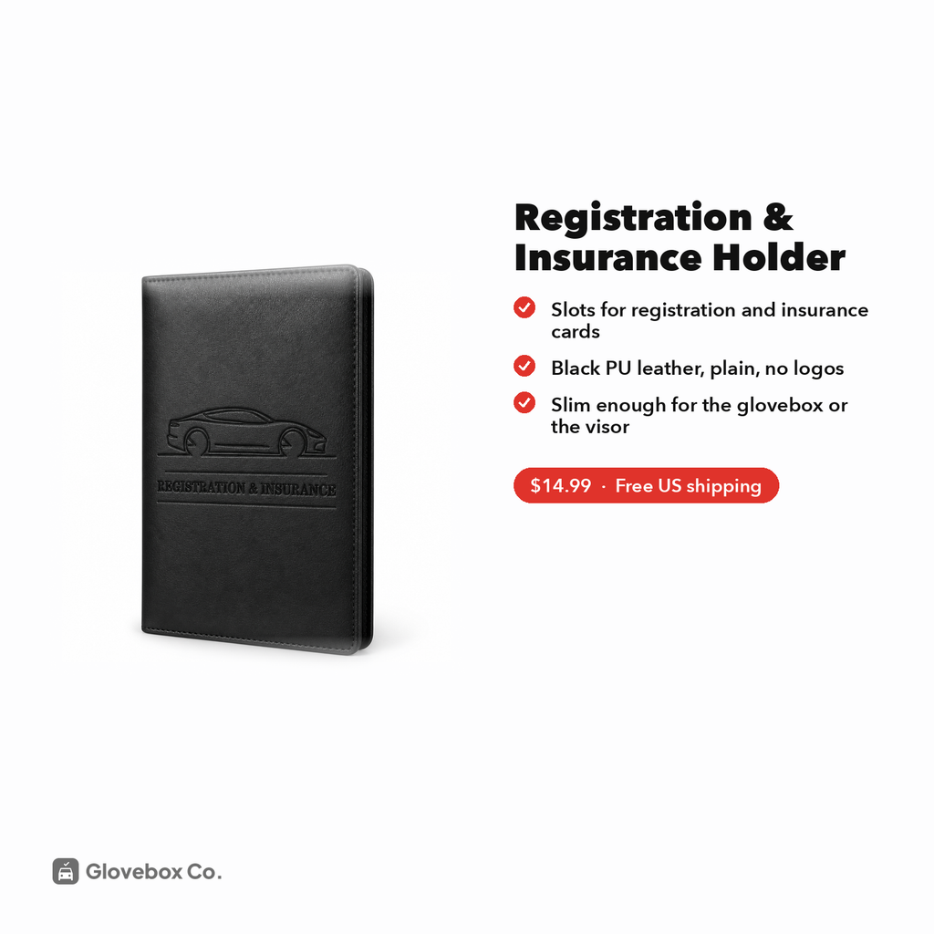 Registration and Insurance Holder | Slim PU Leather Glovebox Wallet