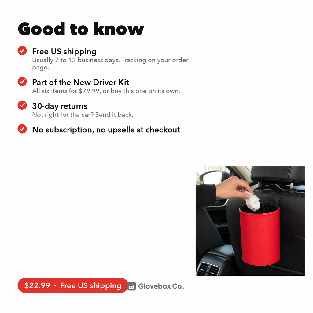 Hanging Car Trash Can | Leak-Proof Folding Bin