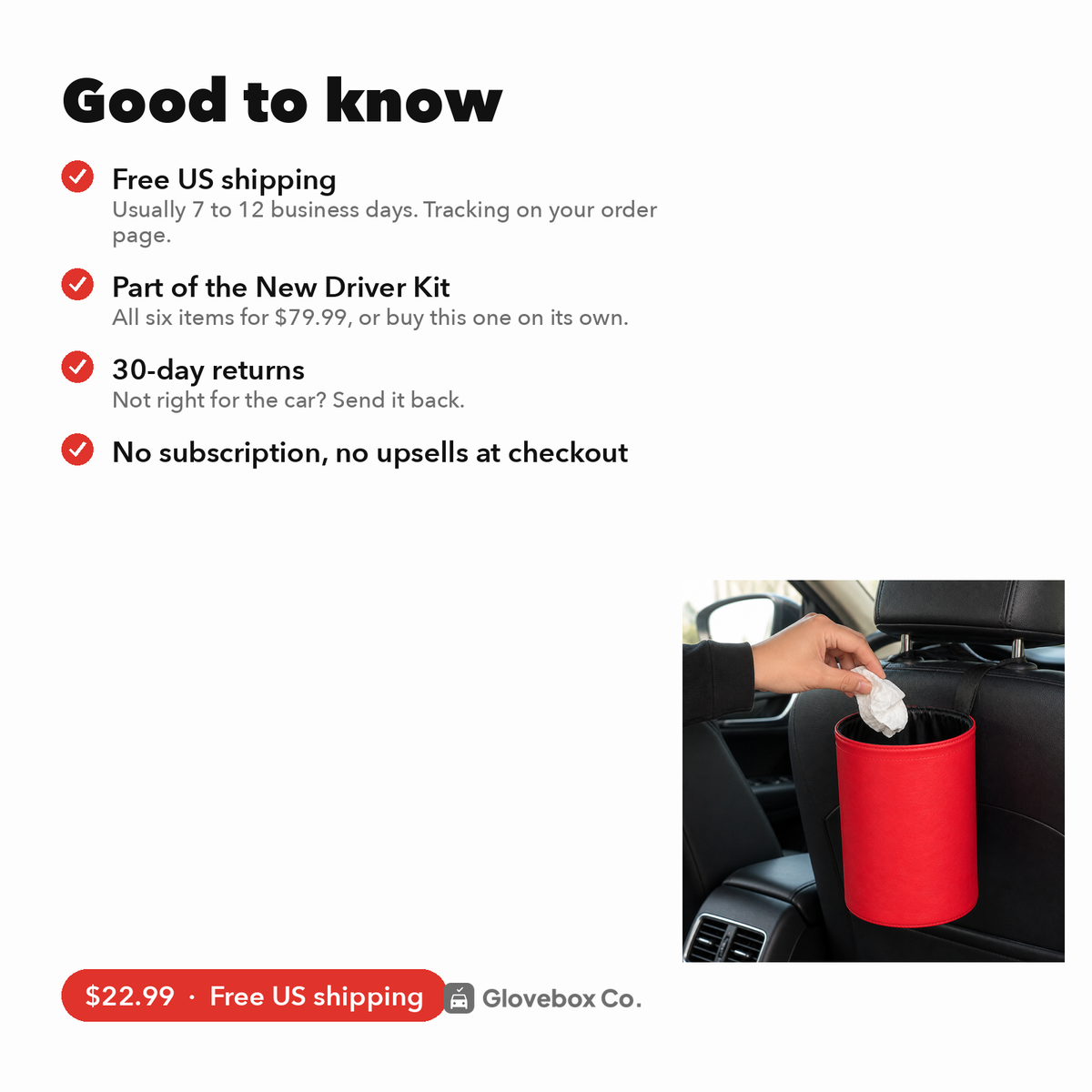 Hanging Car Trash Can | Leak-Proof Folding Bin