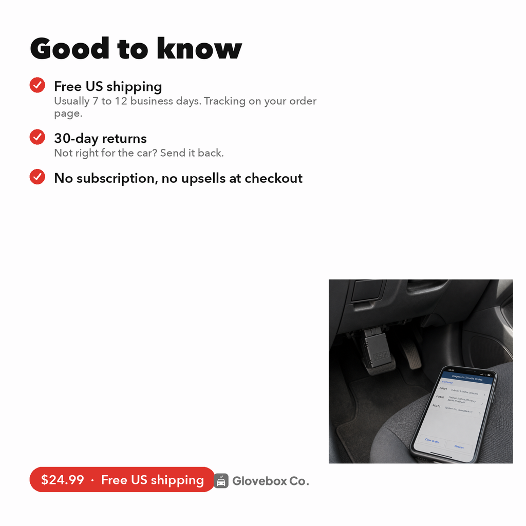 Bluetooth OBD2 Scanner | Check Engine Code Reader