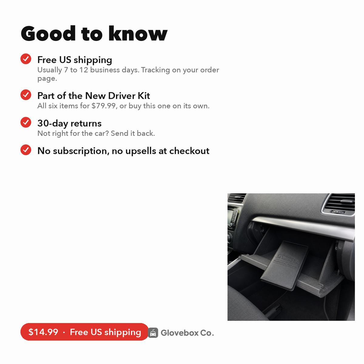 Registration and Insurance Holder | Slim PU Leather Glovebox Wallet