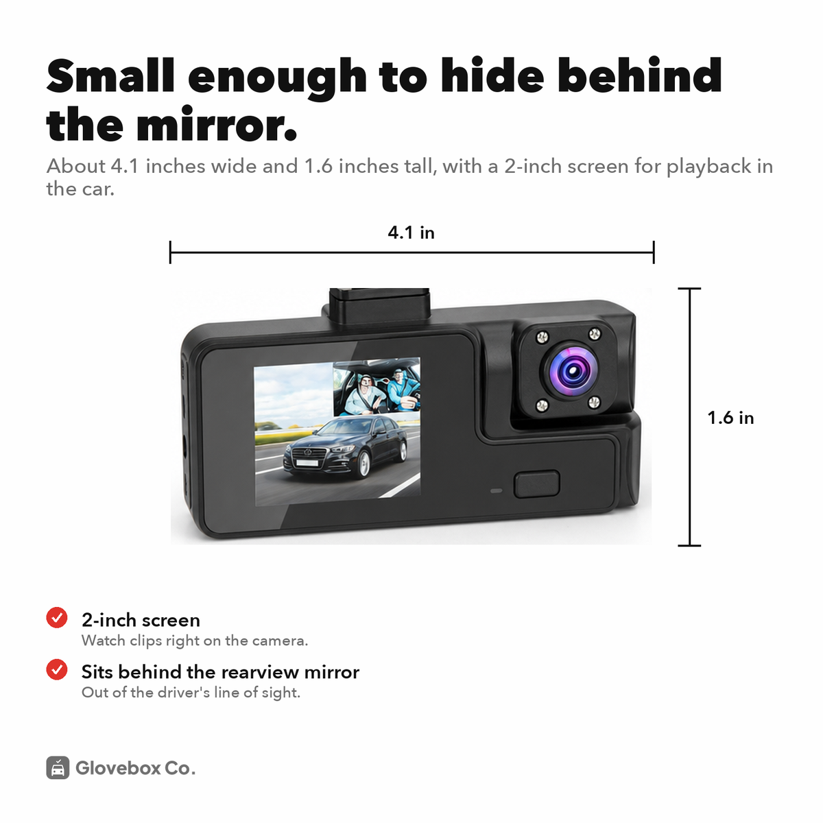 3-Channel Dash Cam | Front, Rear and Cabin, 64GB Card Included